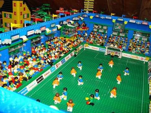 cool soccer stadium made from lego bricks