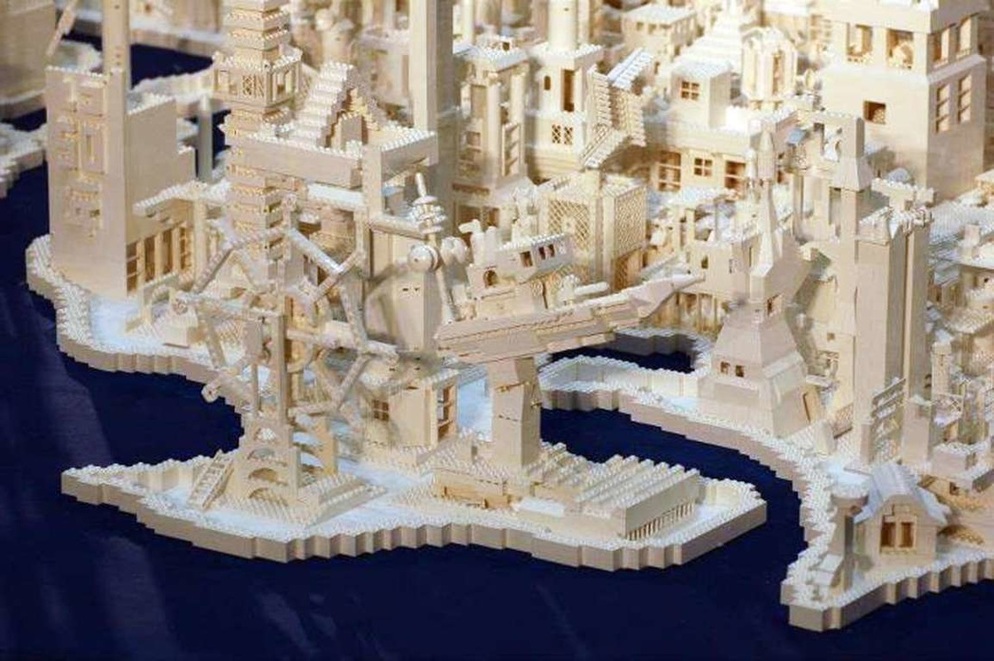 Amazing Lego brick model of a futuristic Japan