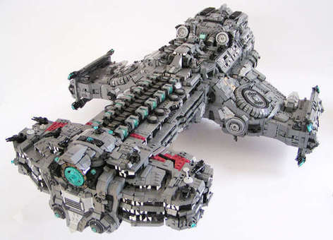 incredible huge lego brick spaceship creation